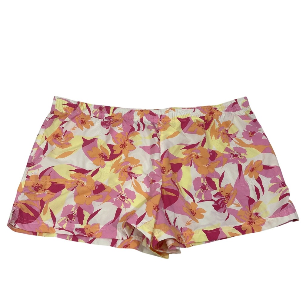 Columbia Women XXL Pink Yellow Shorts 3" Inseam Sandy River Printed New Tags